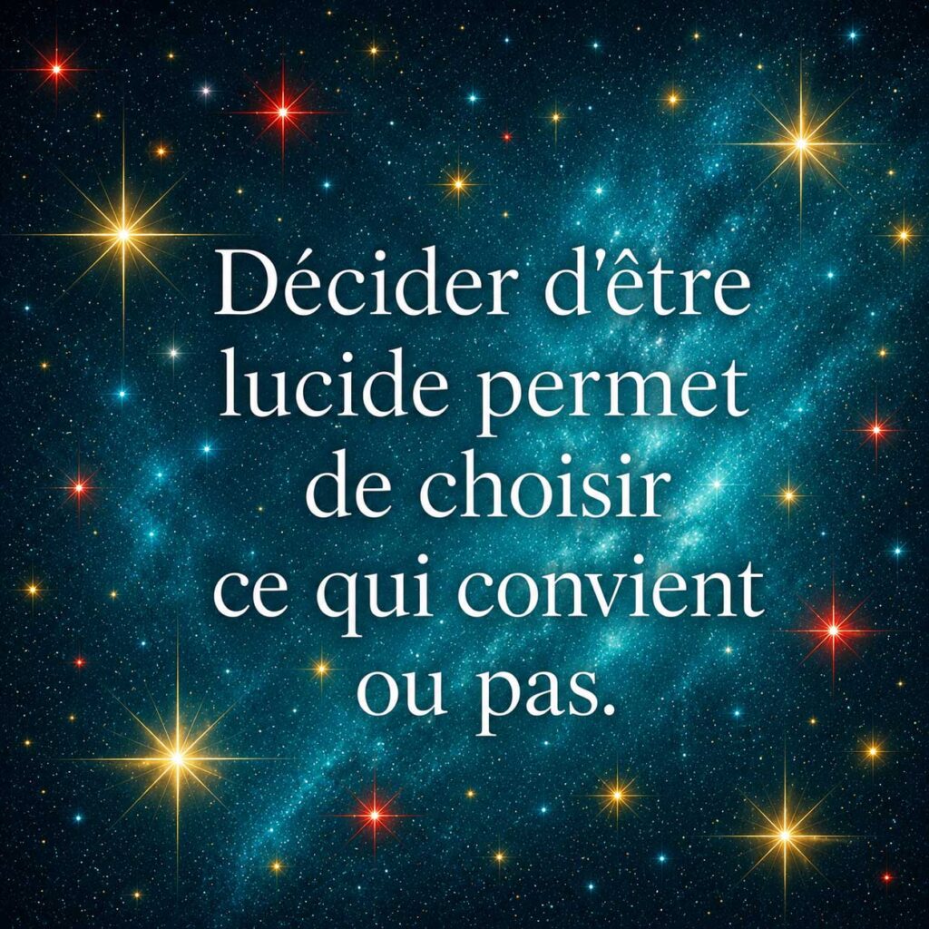 Et cela demande une chose essentielle : la lucidité.